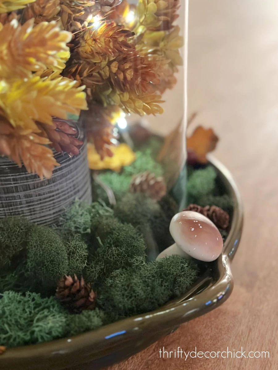 glass cloche fall floral display
