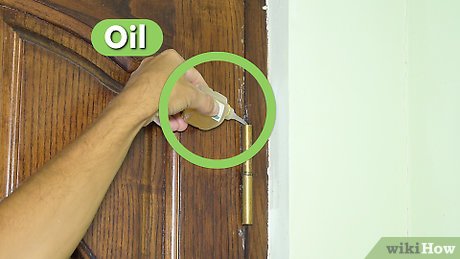 squeaky door hinge lubricated with cooking oil