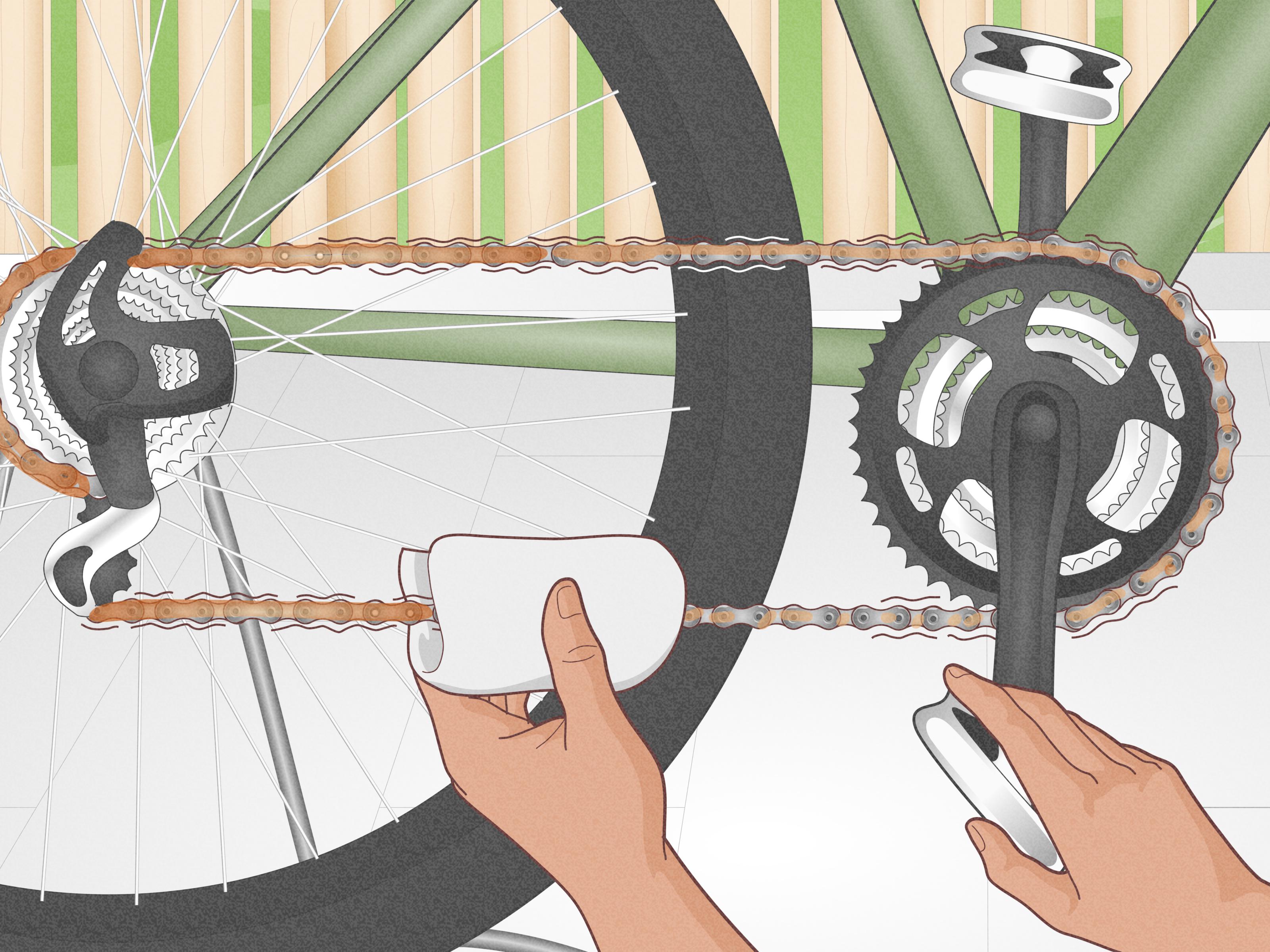 bicycle chain greased with used cooking oil