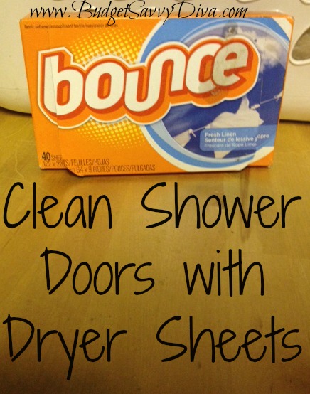 dryer sheet on glass shower door