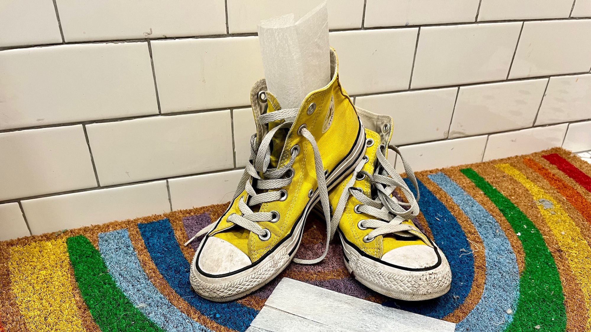 dryer sheet inside sneaker