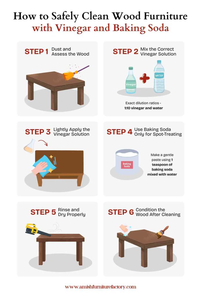 vinegar cloth polishing wood table
