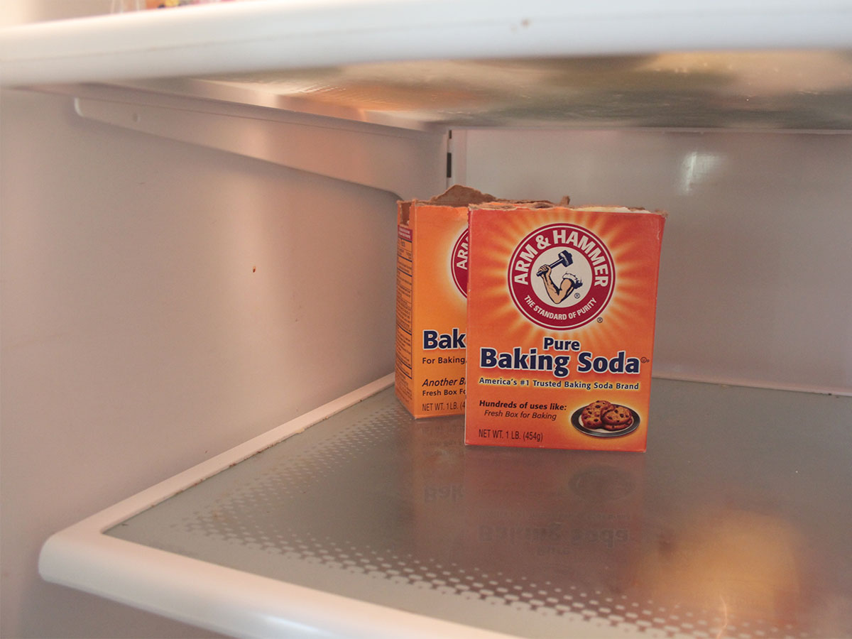 baking soda box in refrigerator