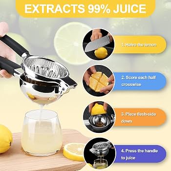 lemon half on stainless steel