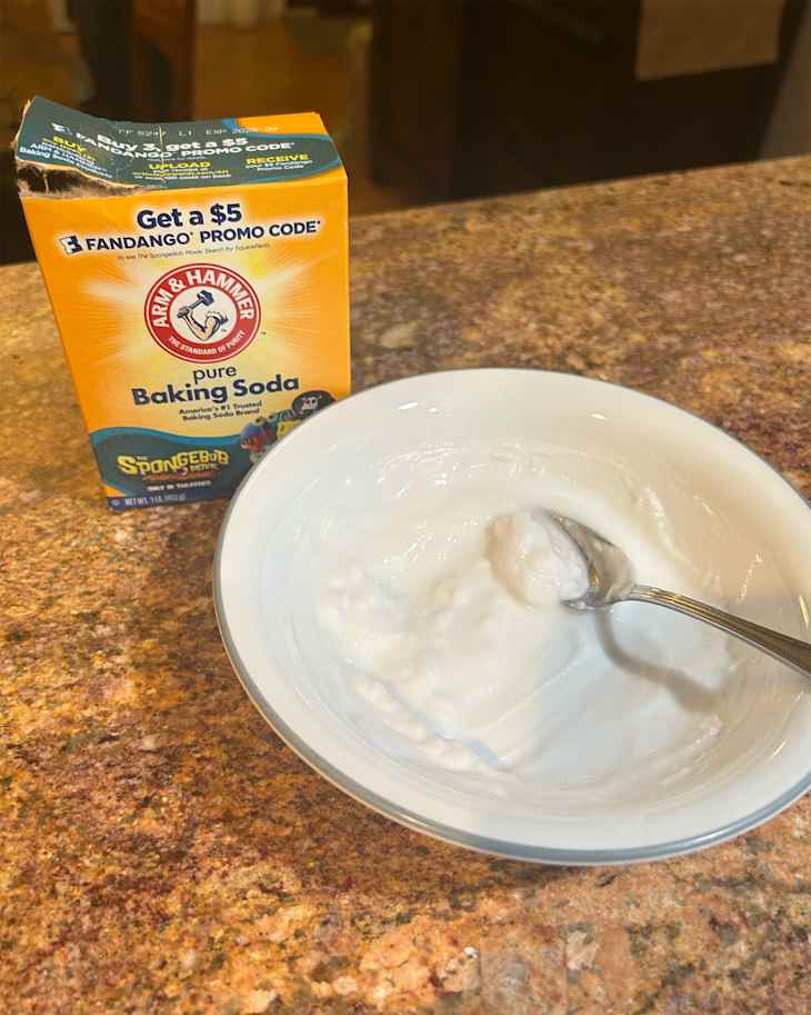 baking soda vinegar paste in kitchen sink