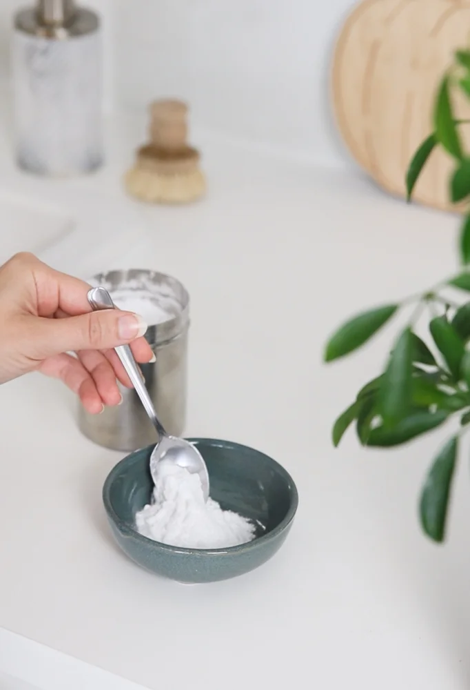 baking soda solution in microwave bowl