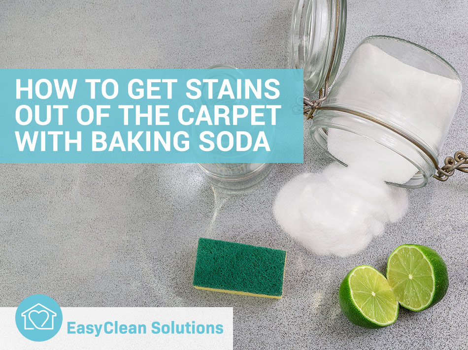 baking soda sprinkled on carpet stain