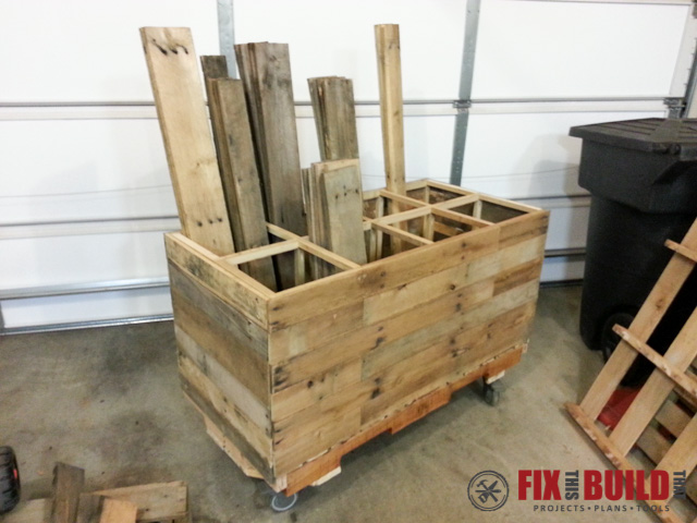 pallet wood garage shelves