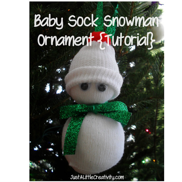 upcycled sock snowman ornament