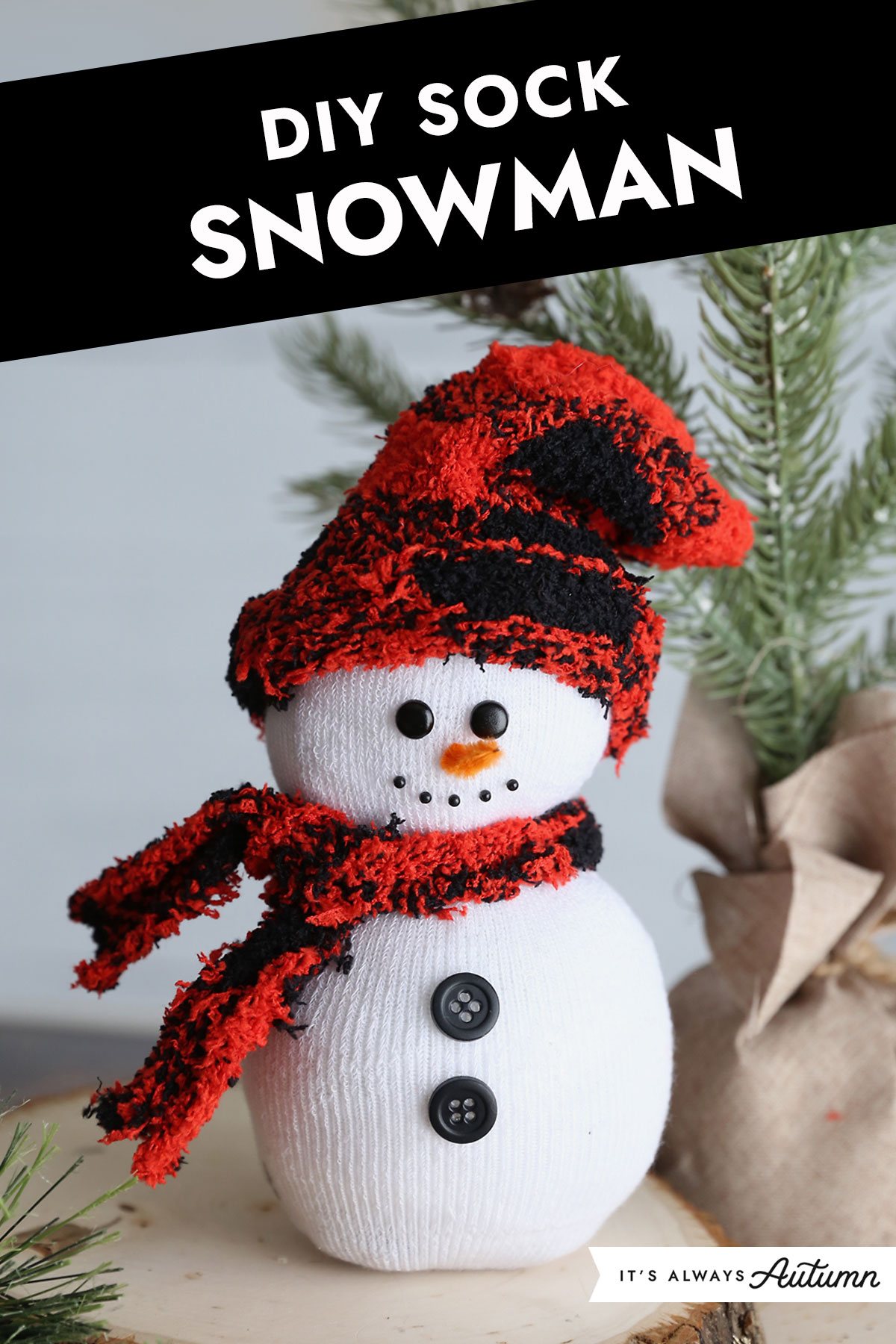 sock snowman winter ornament