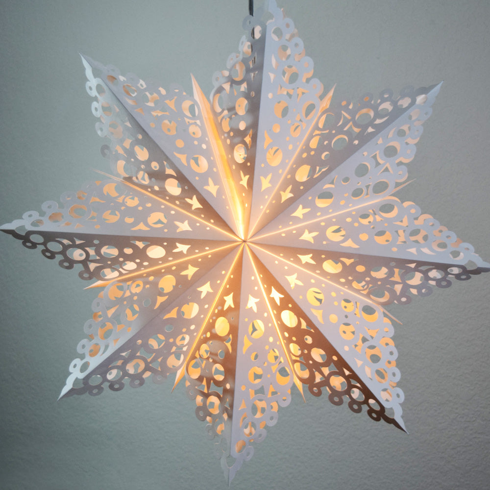 newspaper star winter ornament