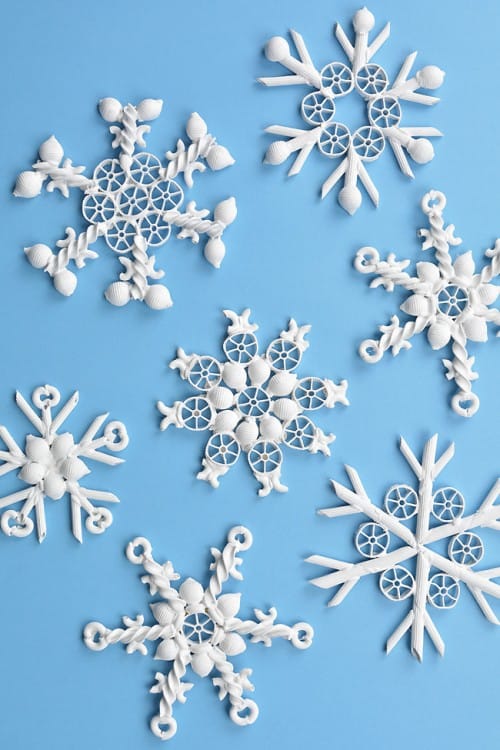 pasta snowflake winter ornament