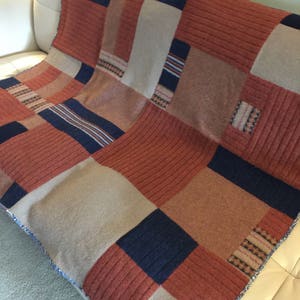 upcycled sweater blanket throw