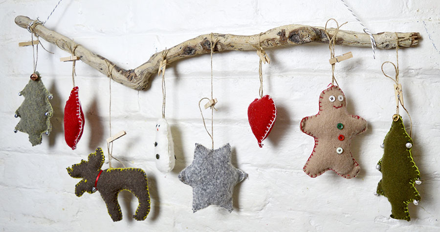 upcycled sweater wall hanging