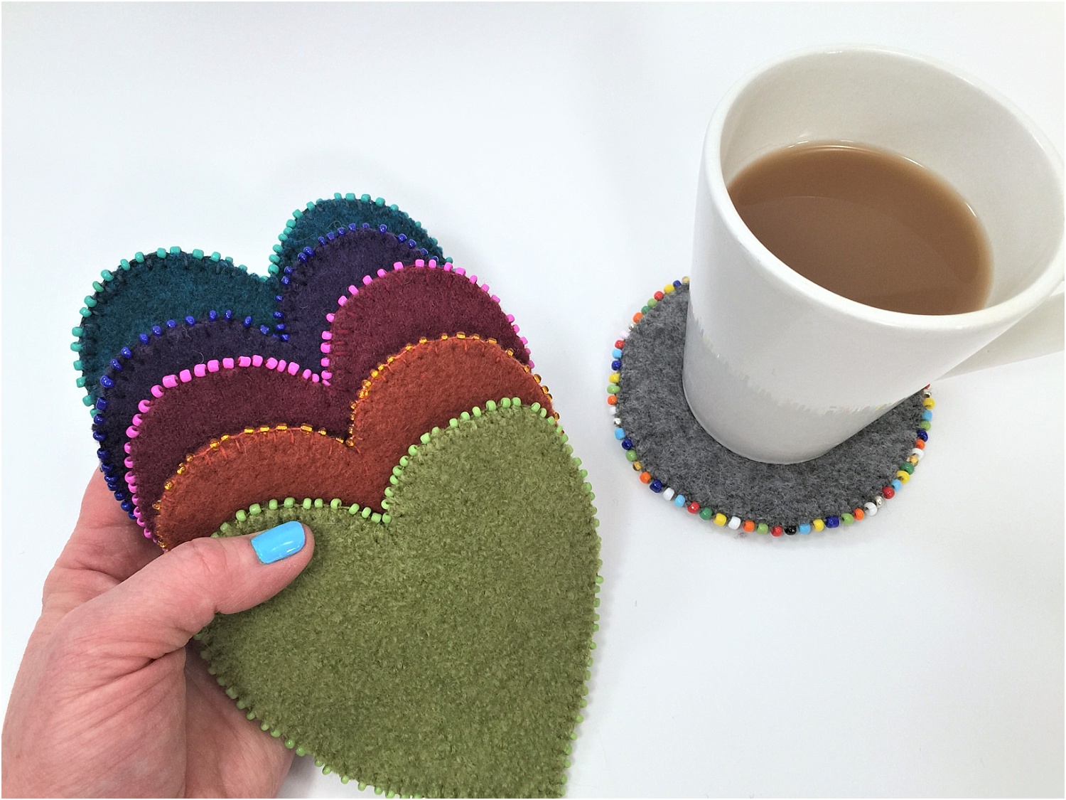 upcycled sweater felted coaster