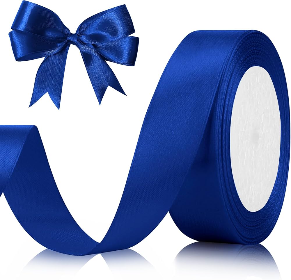 satin ribbon on wrapped gift