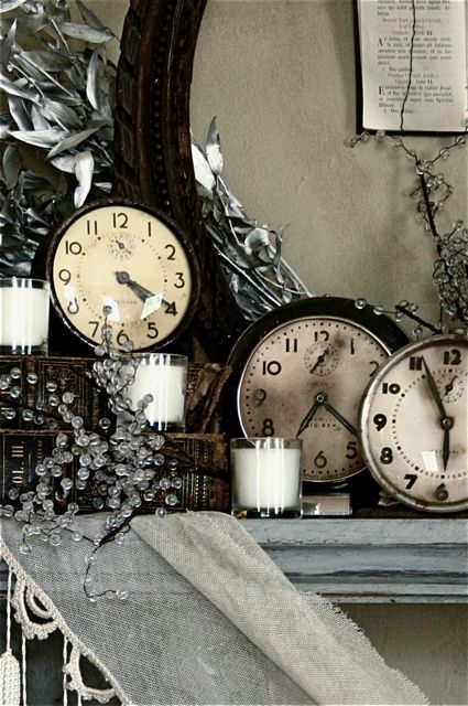 new years eve mantel vintage clock