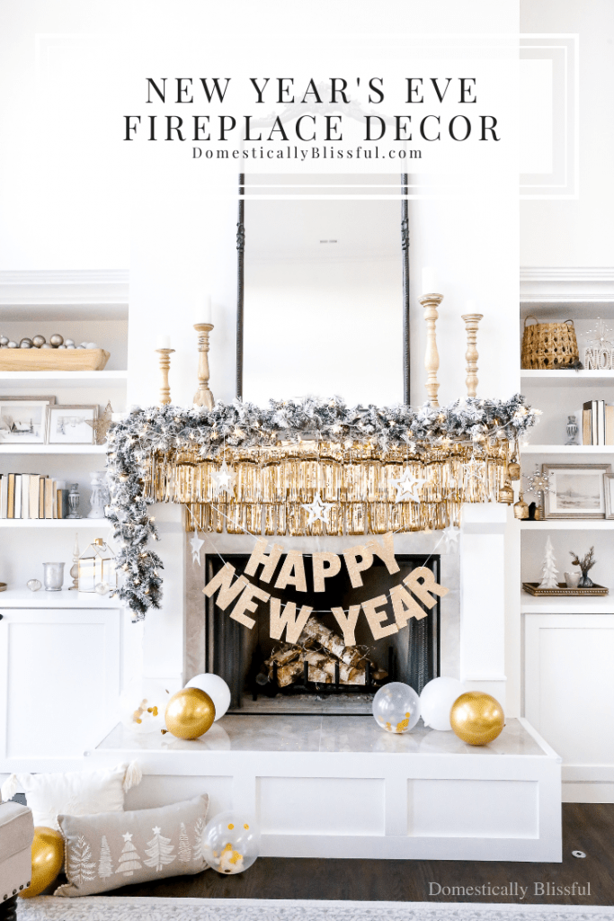 new years eve mantel twinkle lights
