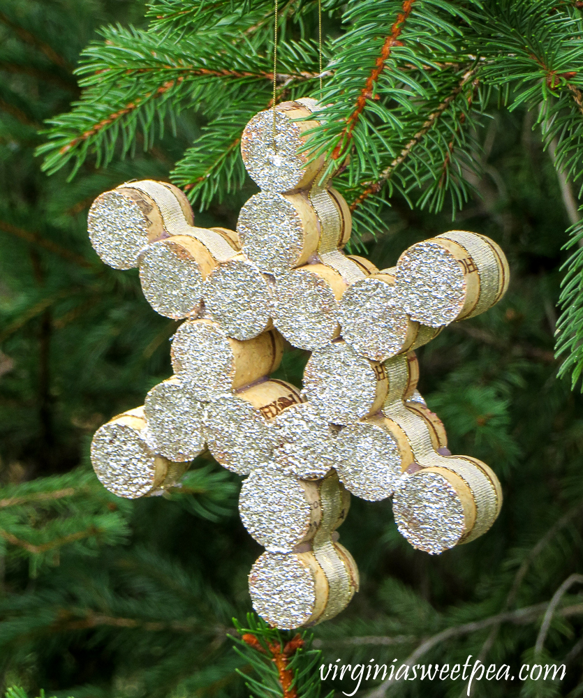 wine cork snowflake ornament