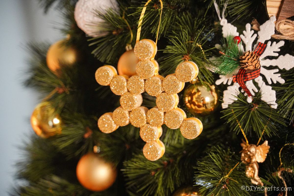 glitter wine cork snowflake