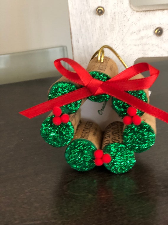 mini wine cork snowflake ornament