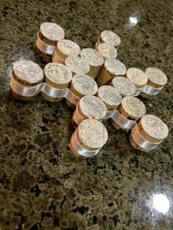 metallic wine cork snowflake