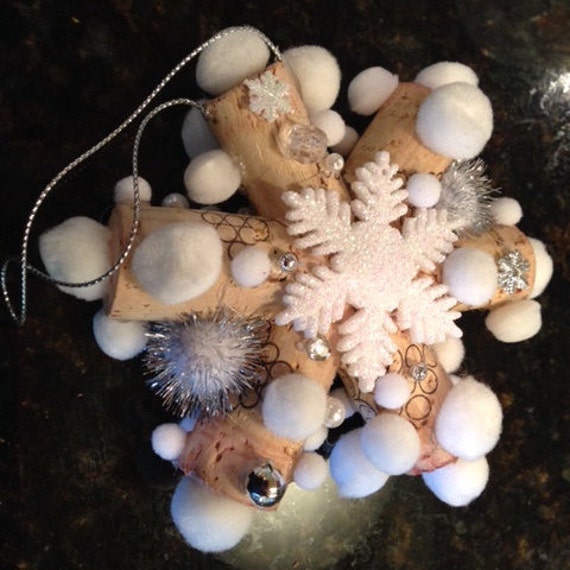 natural wine cork snowflake