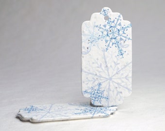 snowflake recycled paper gift tag