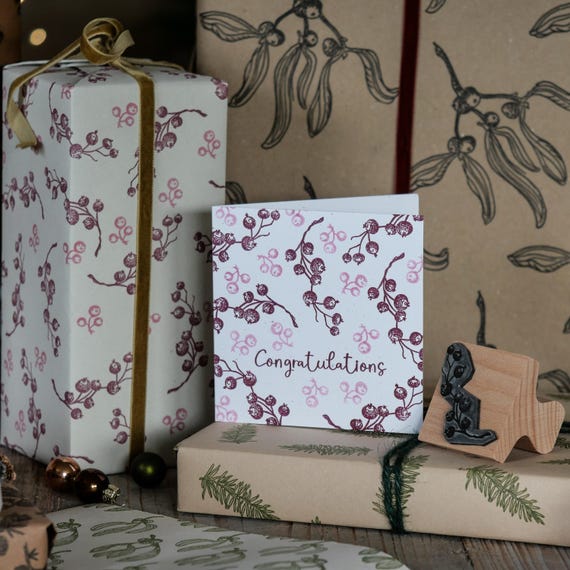 berry cluster recycled paper gift tag