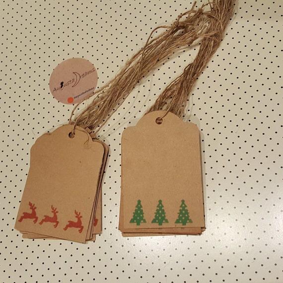 reindeer silhouette recycled paper gift tag