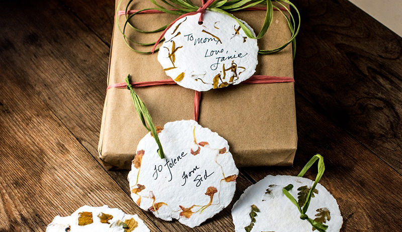 frosted edge recycled paper gift tag