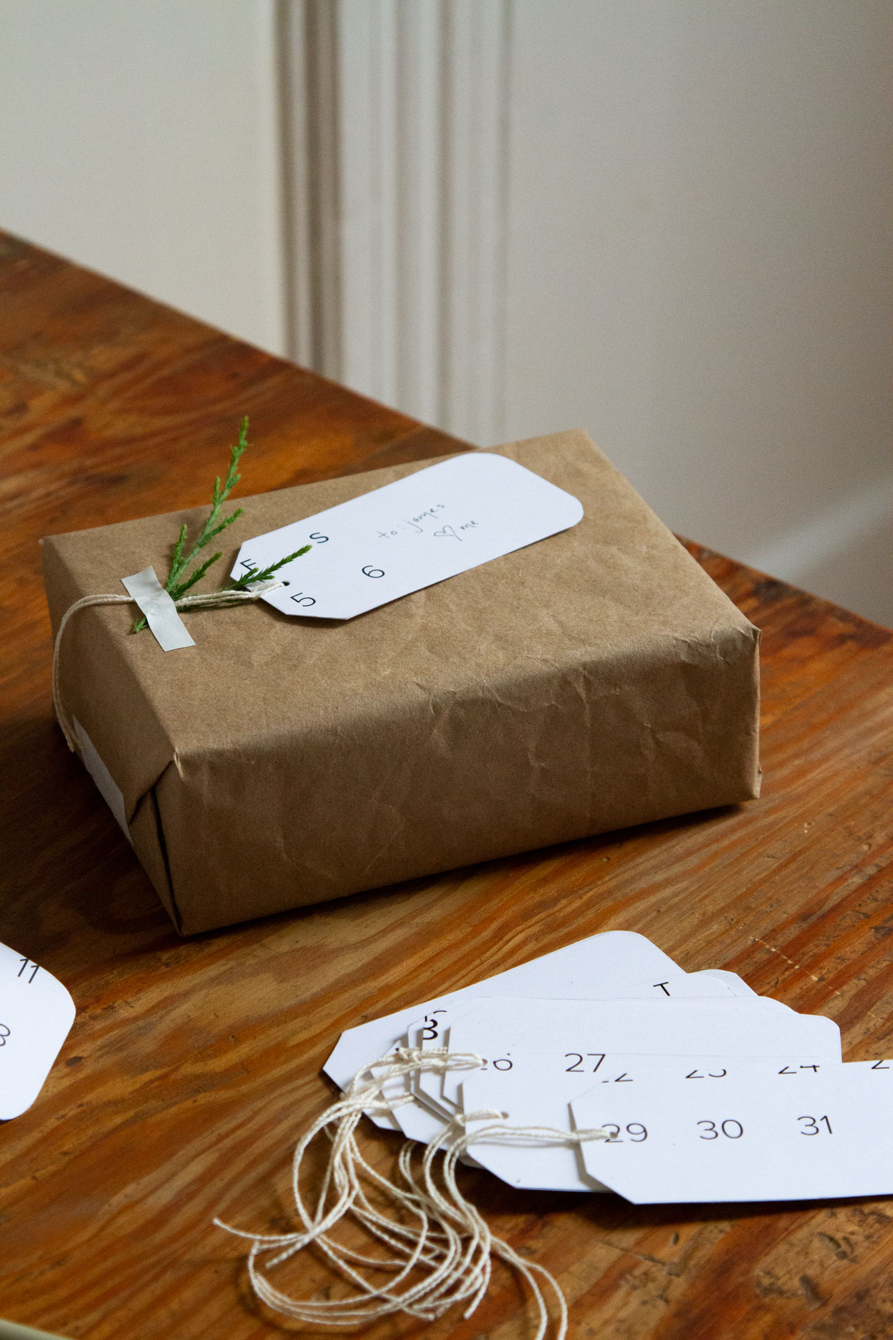 candle recycled paper gift tag
