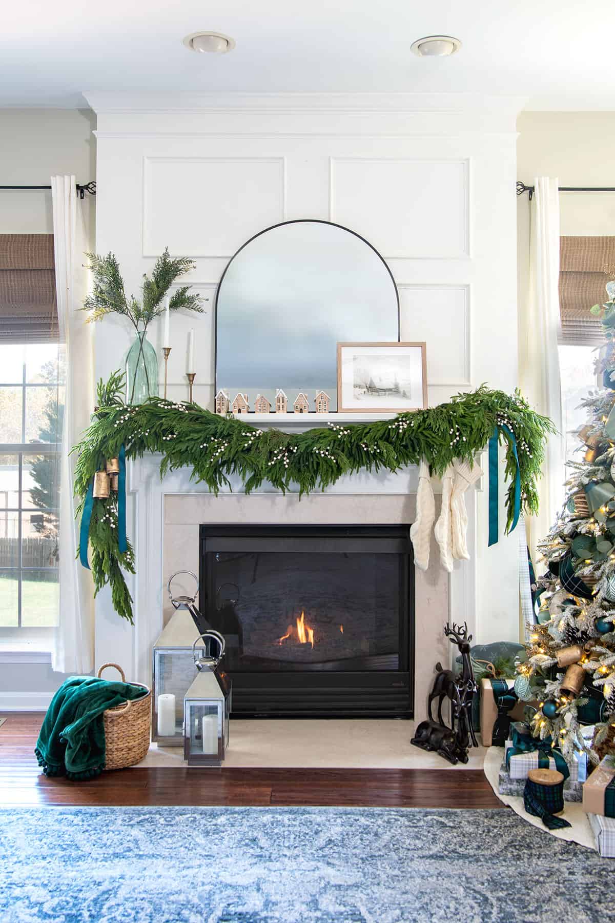 Real Vs Faux Pine Garland For Holiday Mantel Decor