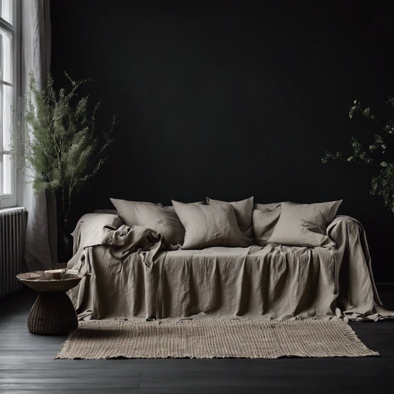 linen sofa cover scandinavian living room