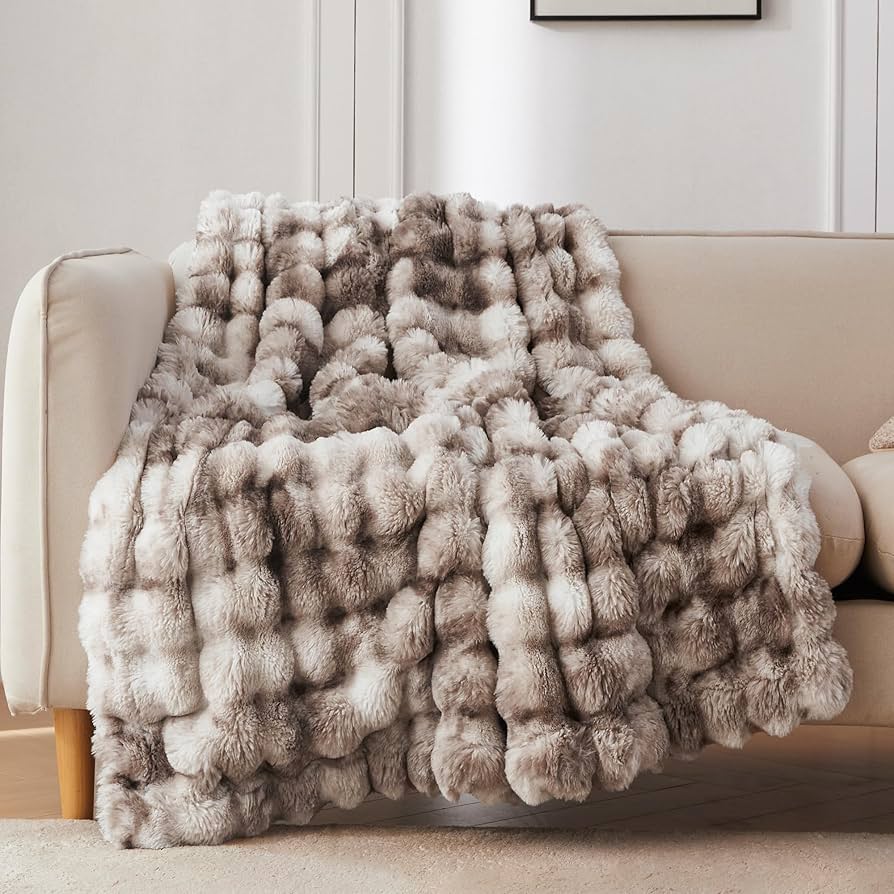 faux fur throw on armchair scandinavian living room