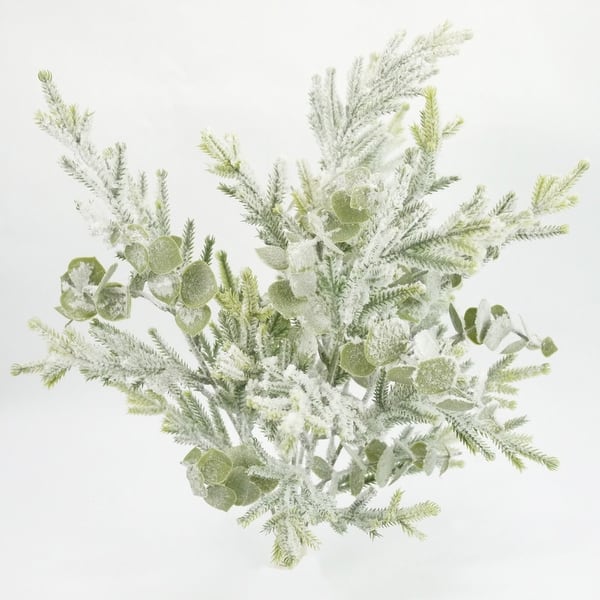 frosted pine cedar winter arrangement porch