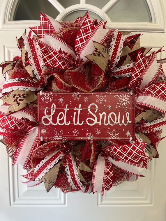 burlap winter wreath with lace detail