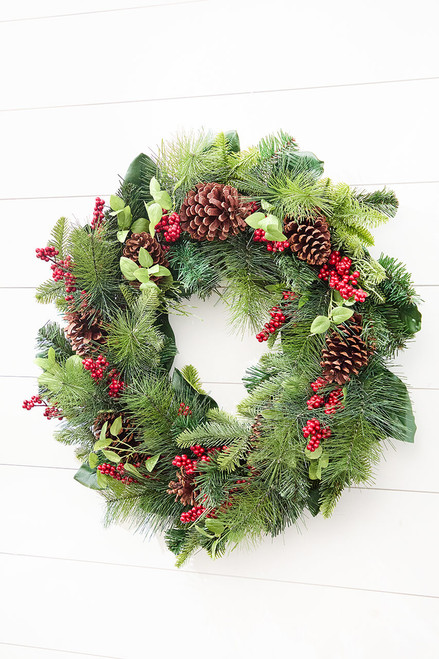 magnolia leaf winter wreath