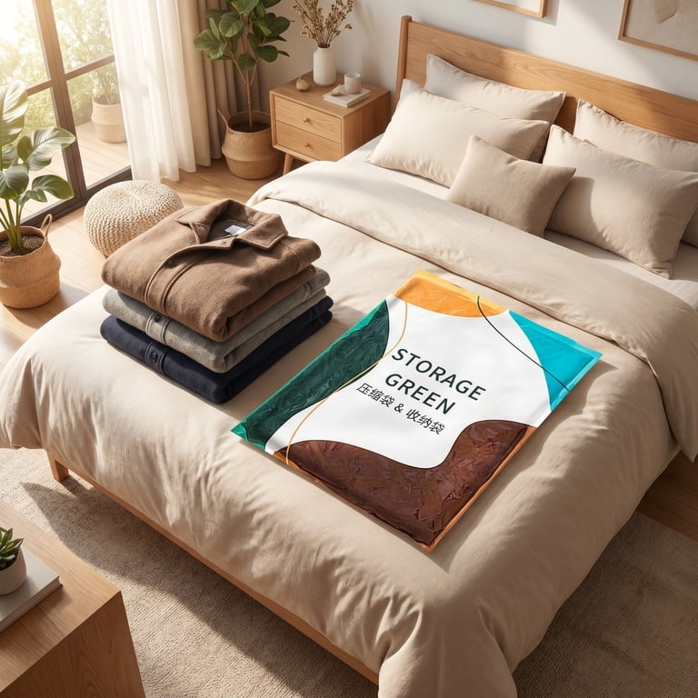 throw pillows in vacuum sealed bags