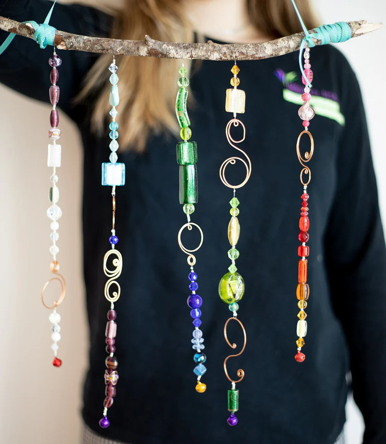 beaded jewelry wind chime