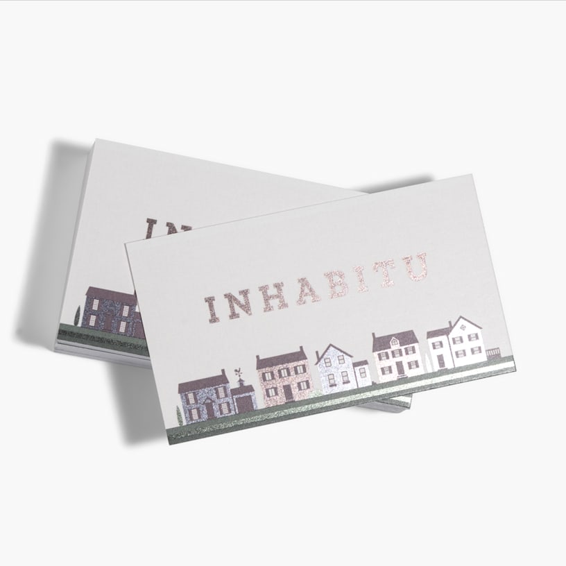 metallic paper greeting card with foil accents