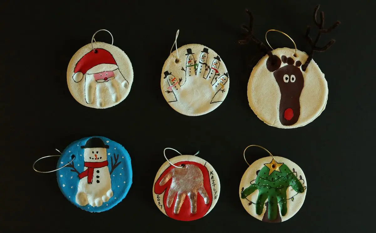 handprint salt dough ornaments