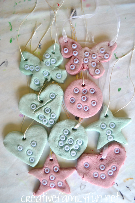 beaded salt dough ornaments
