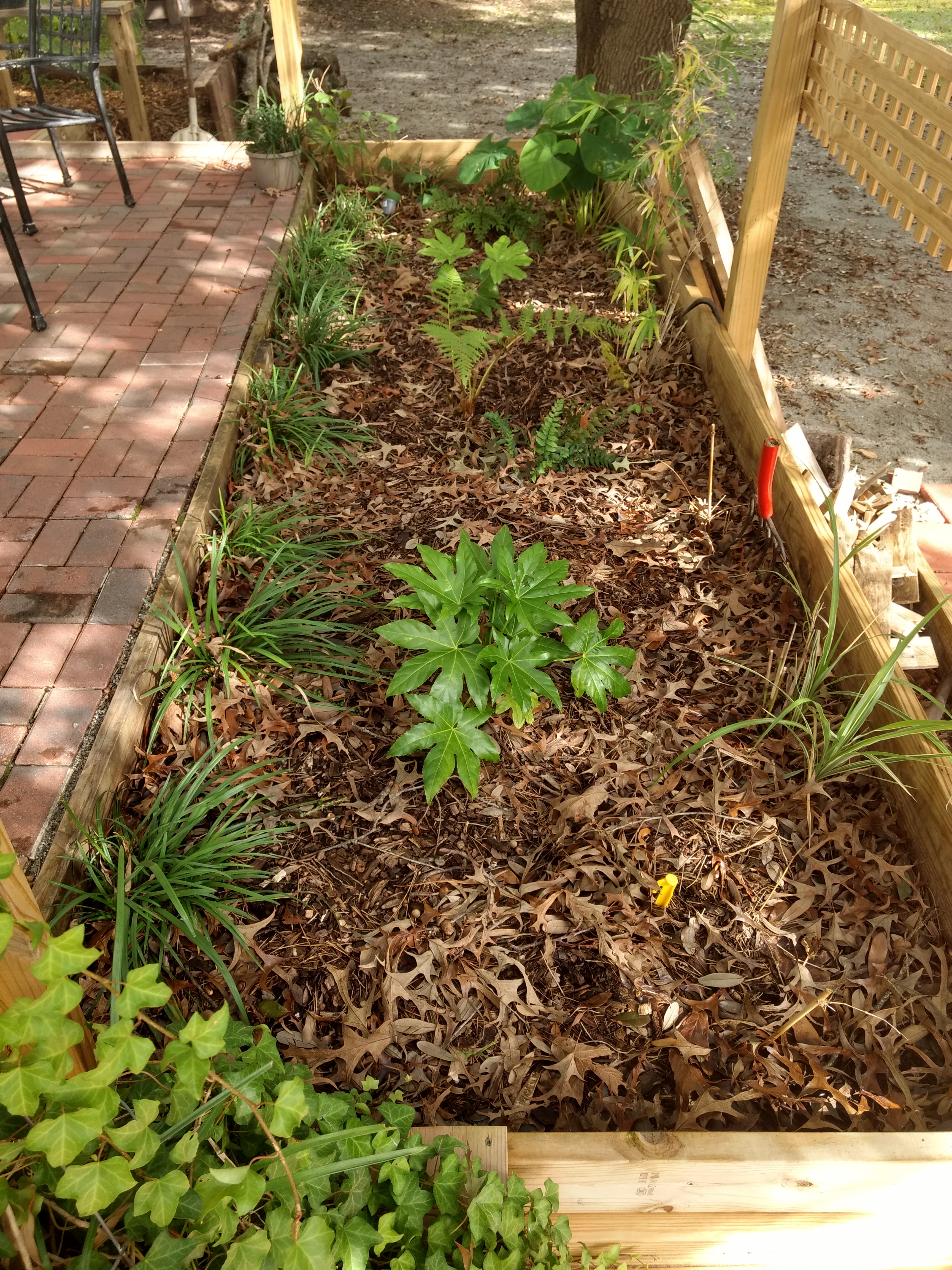 wood chip mulch raised garden bed