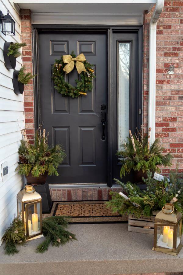 cozy winter front porch