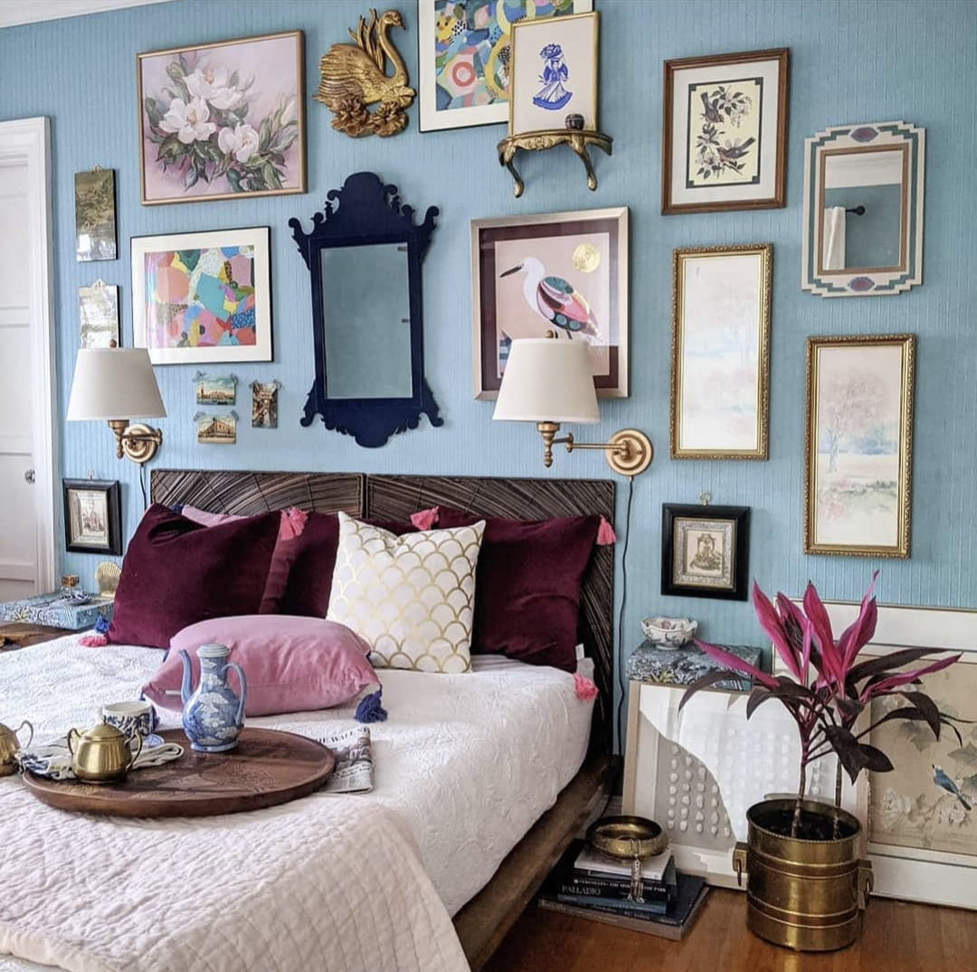 thrift store wall art winter living room