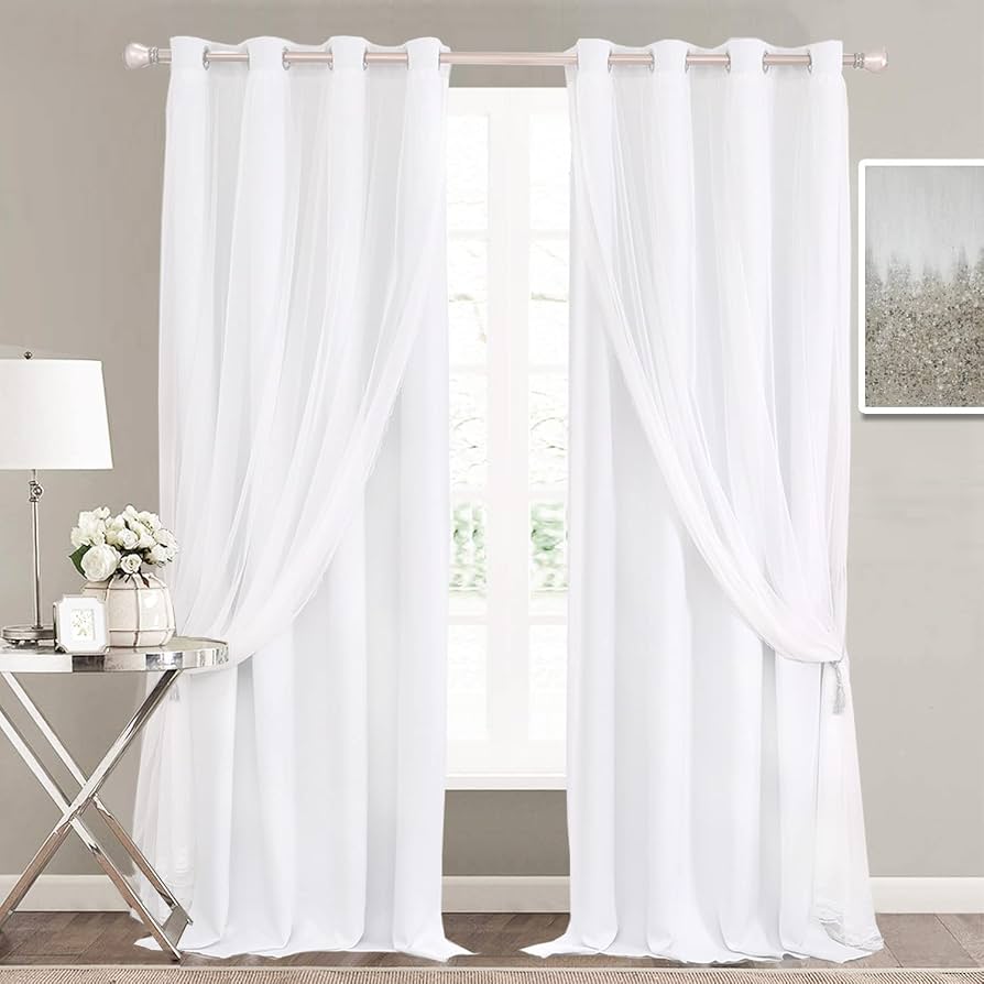 layered curtains winter living room