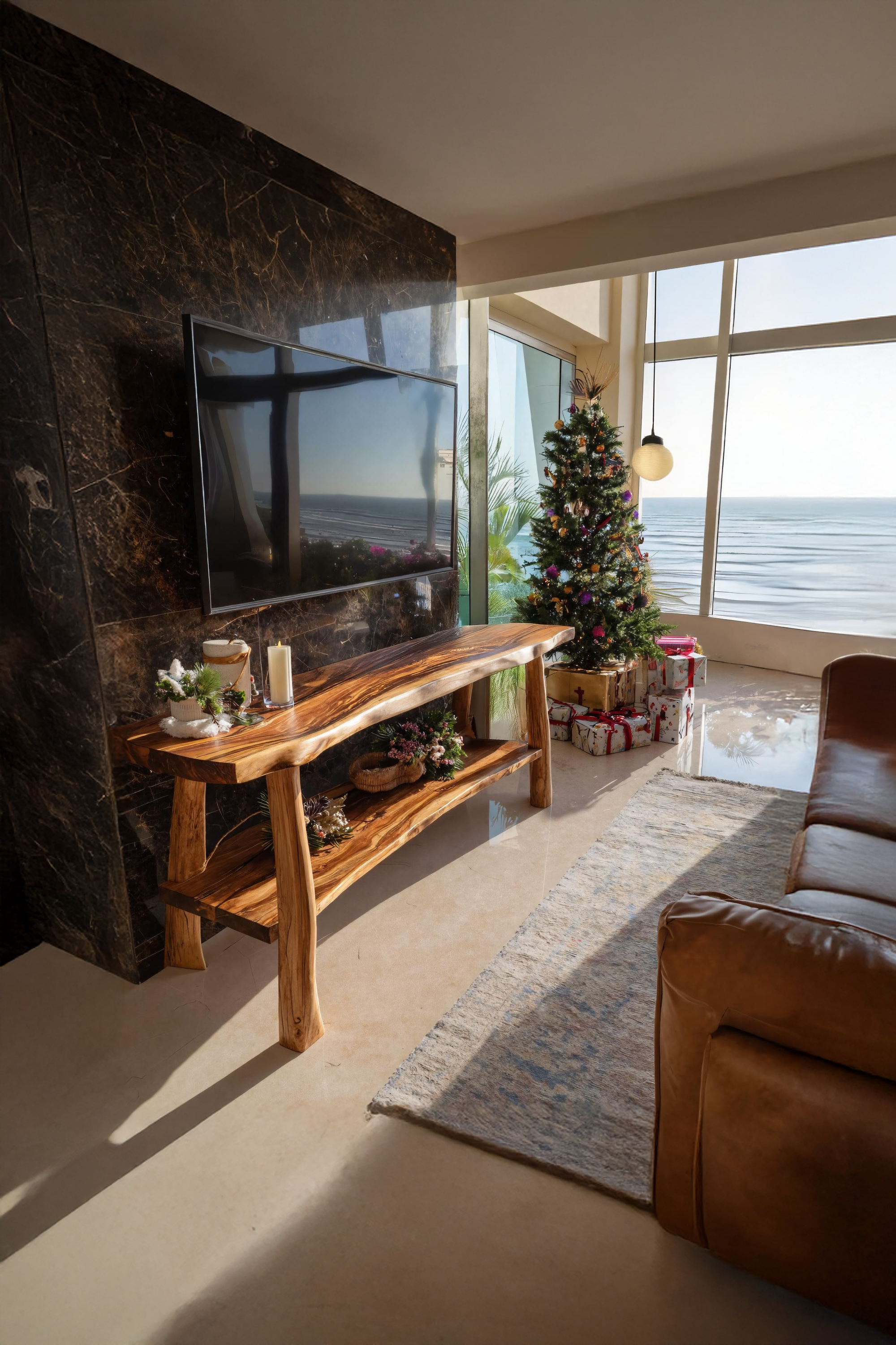 wooden crate shelves winter living room