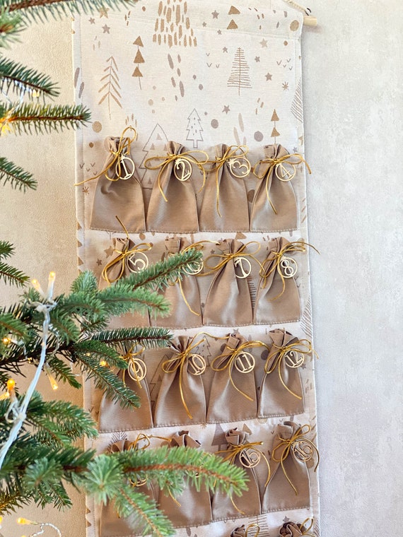 hanging fabric pocket advent calendar