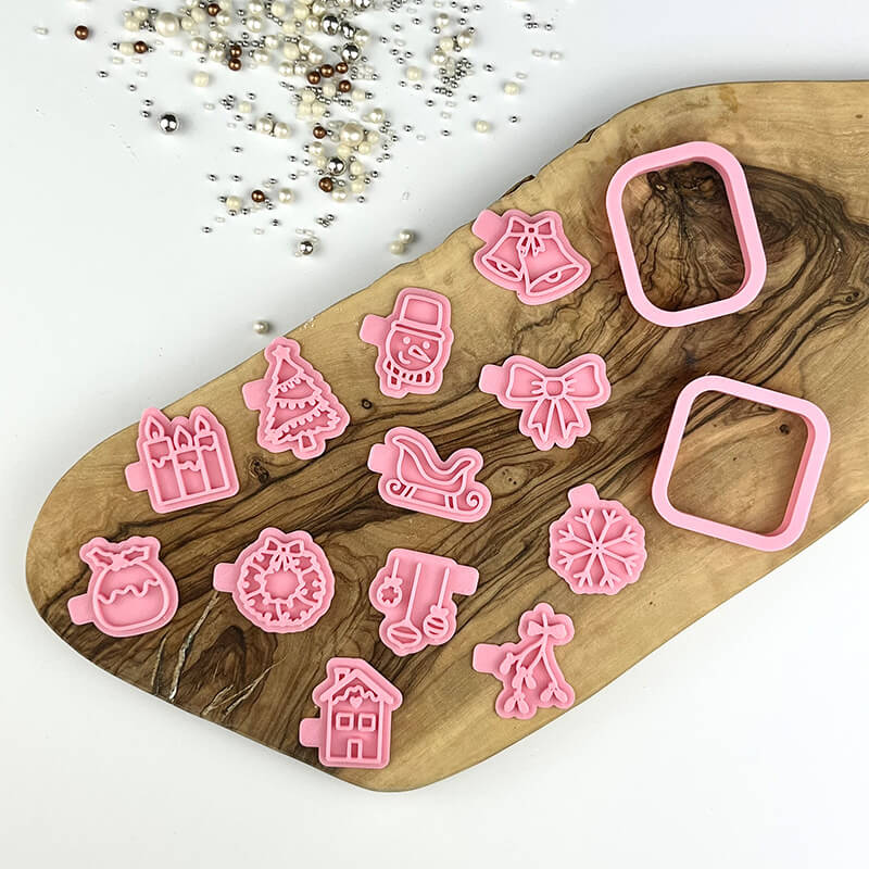 cookie cutter advent calendar on tray